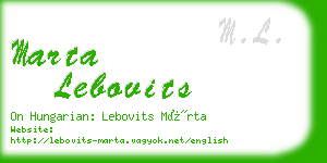 marta lebovits business card